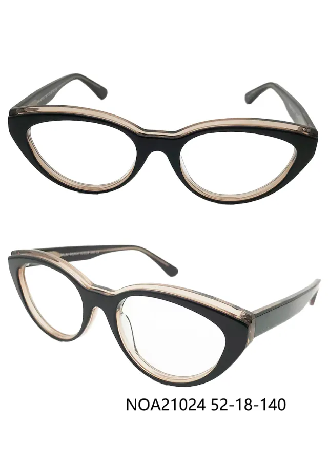Ouyuan NOA21024 occhiali vista cat eye neri oro rosa 52-18