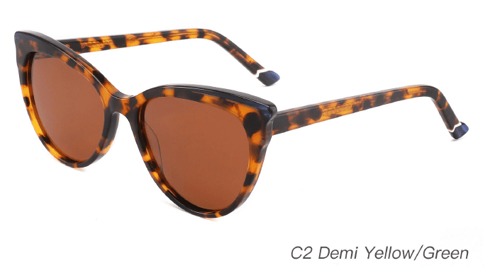 Ouyuan AS00005 occhiali da sole donna cat eye acetato colorato