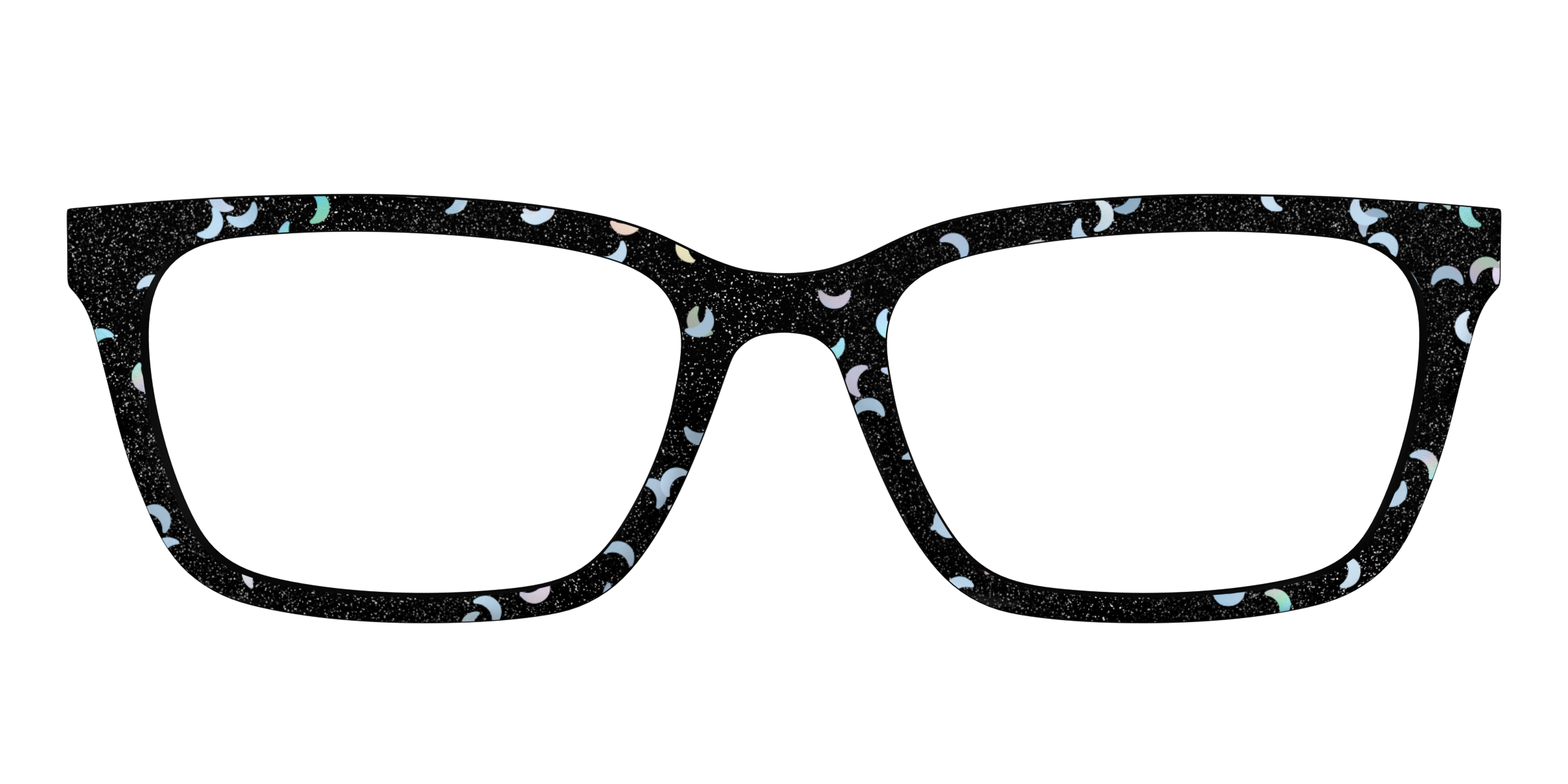 Pair Eyewear Design Tops Black Crescent Glitter top 400