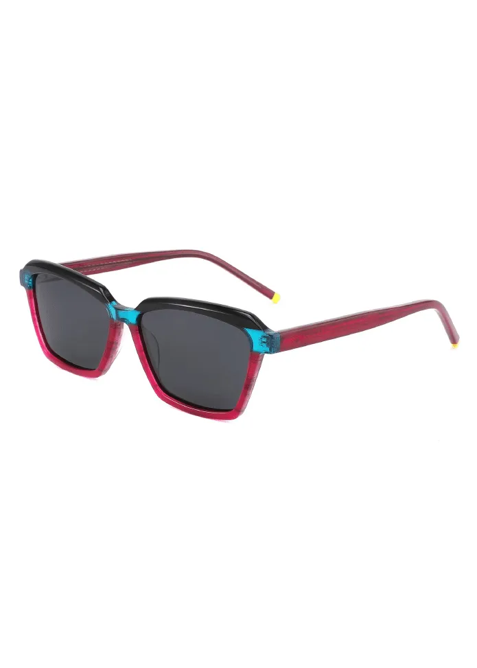 Ouyuan AS00002 occhiali sole donna quadrati multicolore