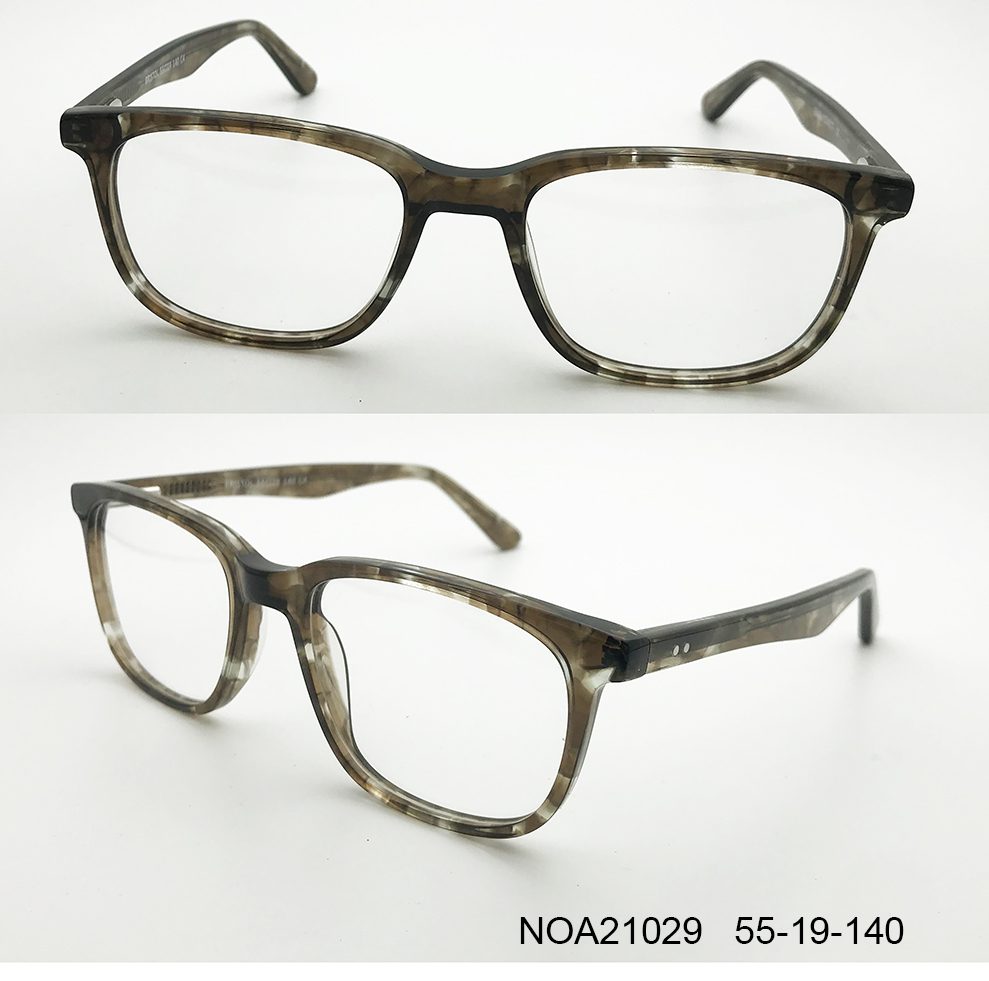 Ouyuan NOA21029 occhiali vista acetato grigio verde unisex
