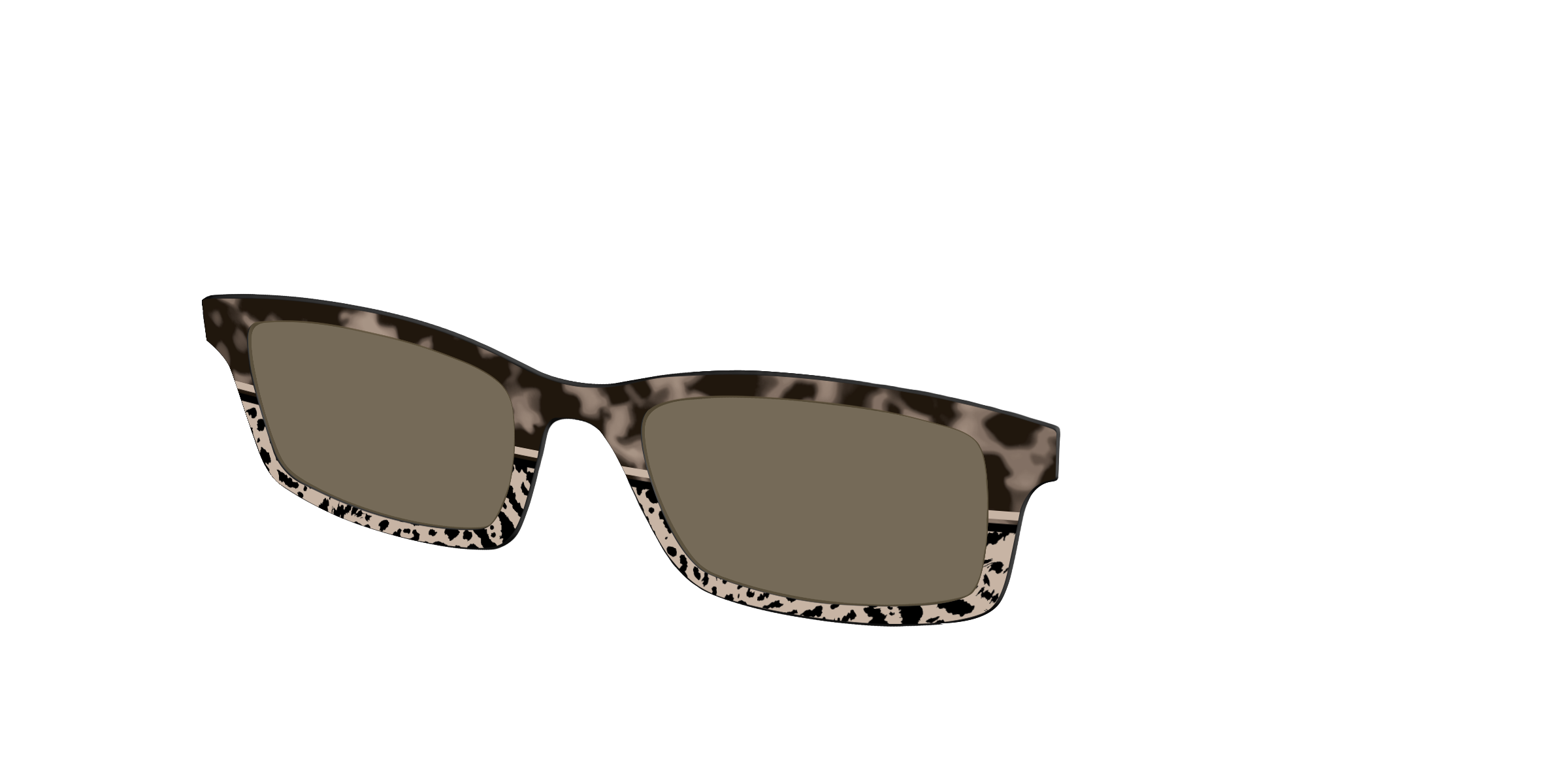 Pair Eyewear Sun Tops The Polarized Ink Blot Tortoise Split top sole polarizzato
