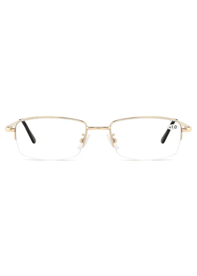 Ouyuan RG8309 occhiali lettura unisex mezza montatura oro