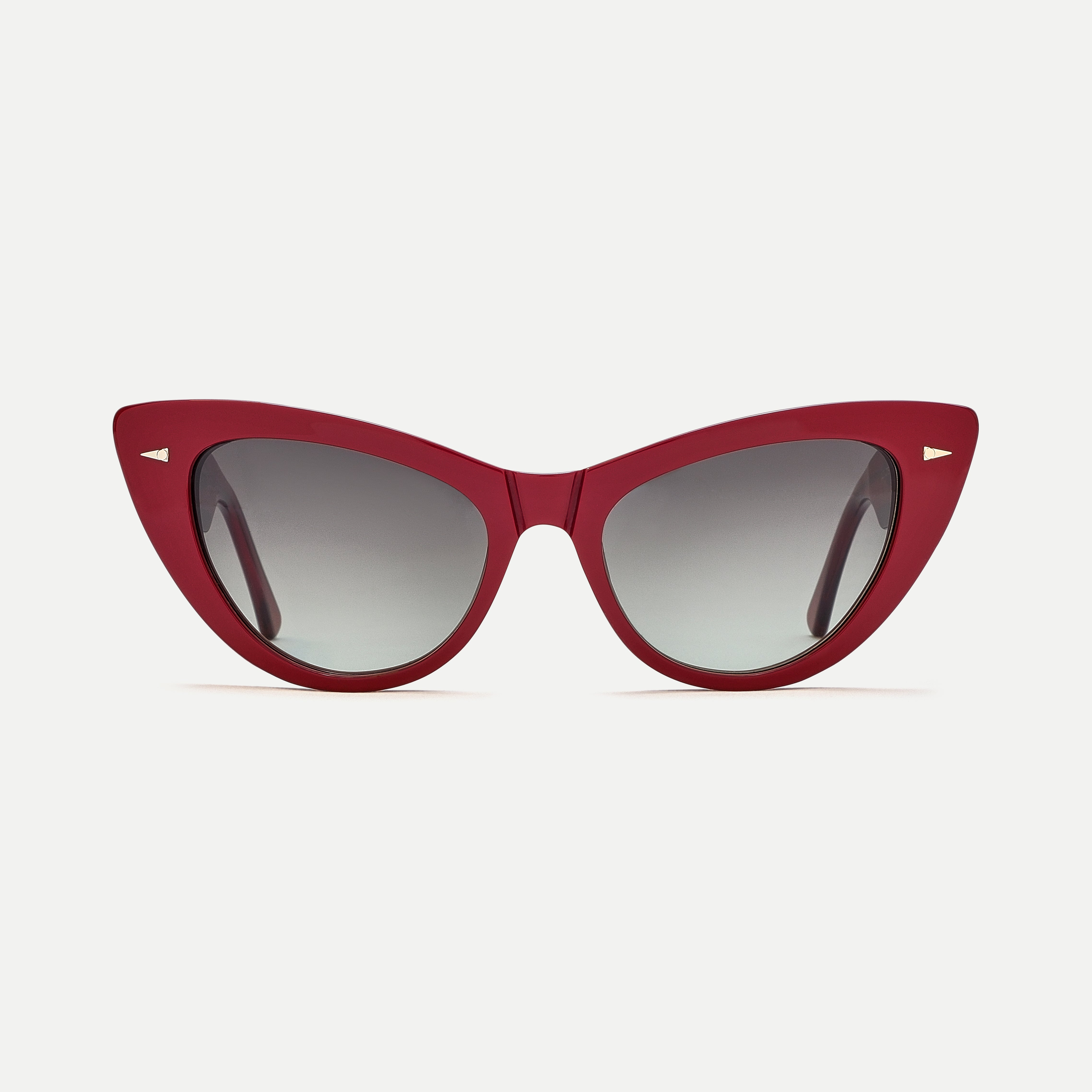 AHLEM Babylone occhiali da sole rosso verde cat eye