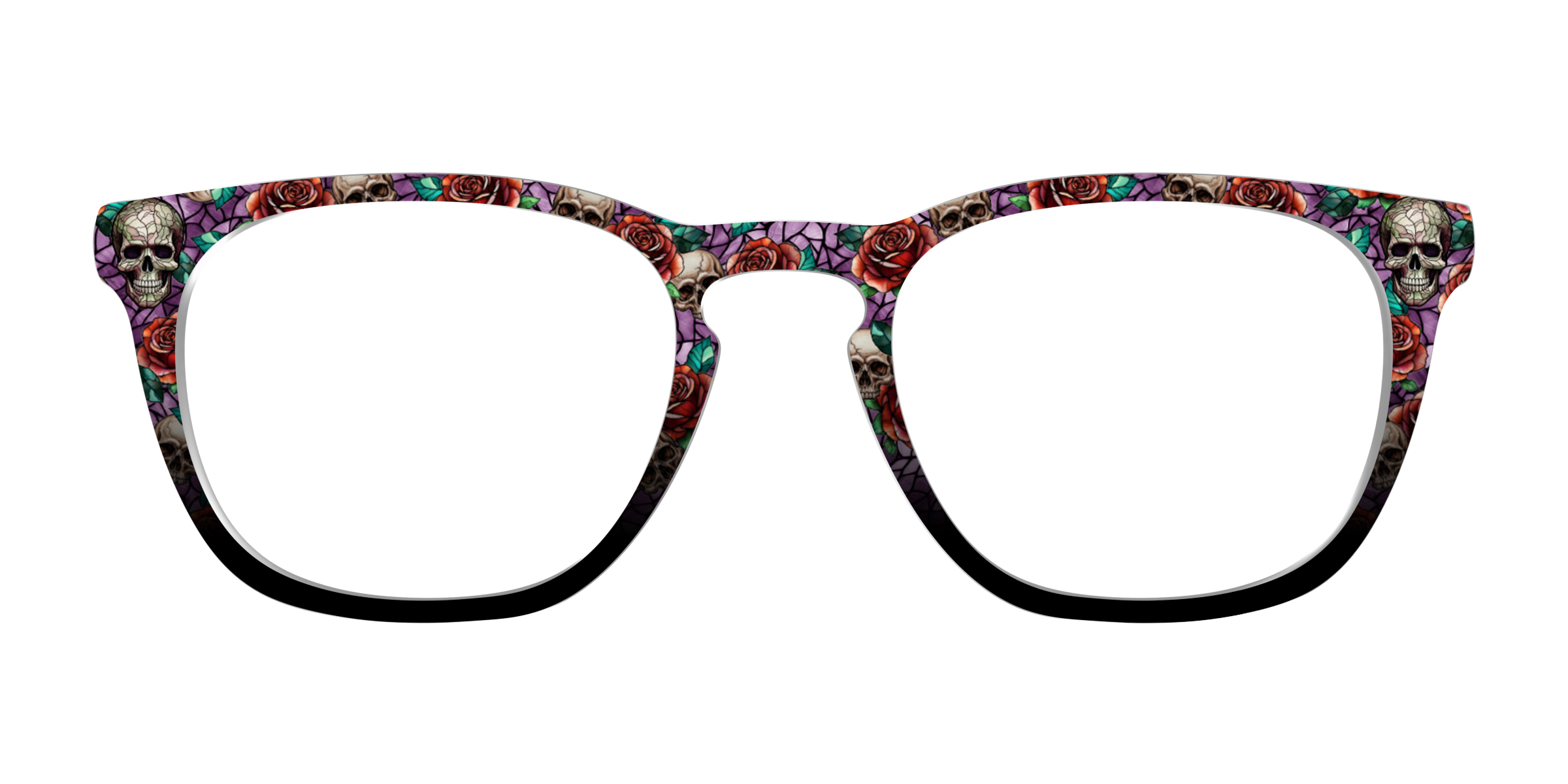 Pair Eyewear Skull Thorn Stained Glass cover occhiali nera
