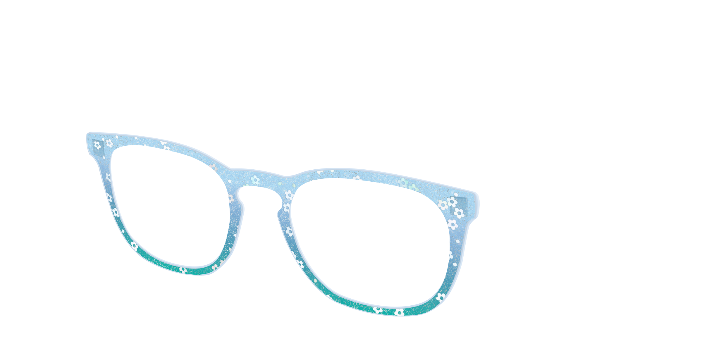 Pair Design Tops Sky Blue Crystal Daisy topper Cedro glitter