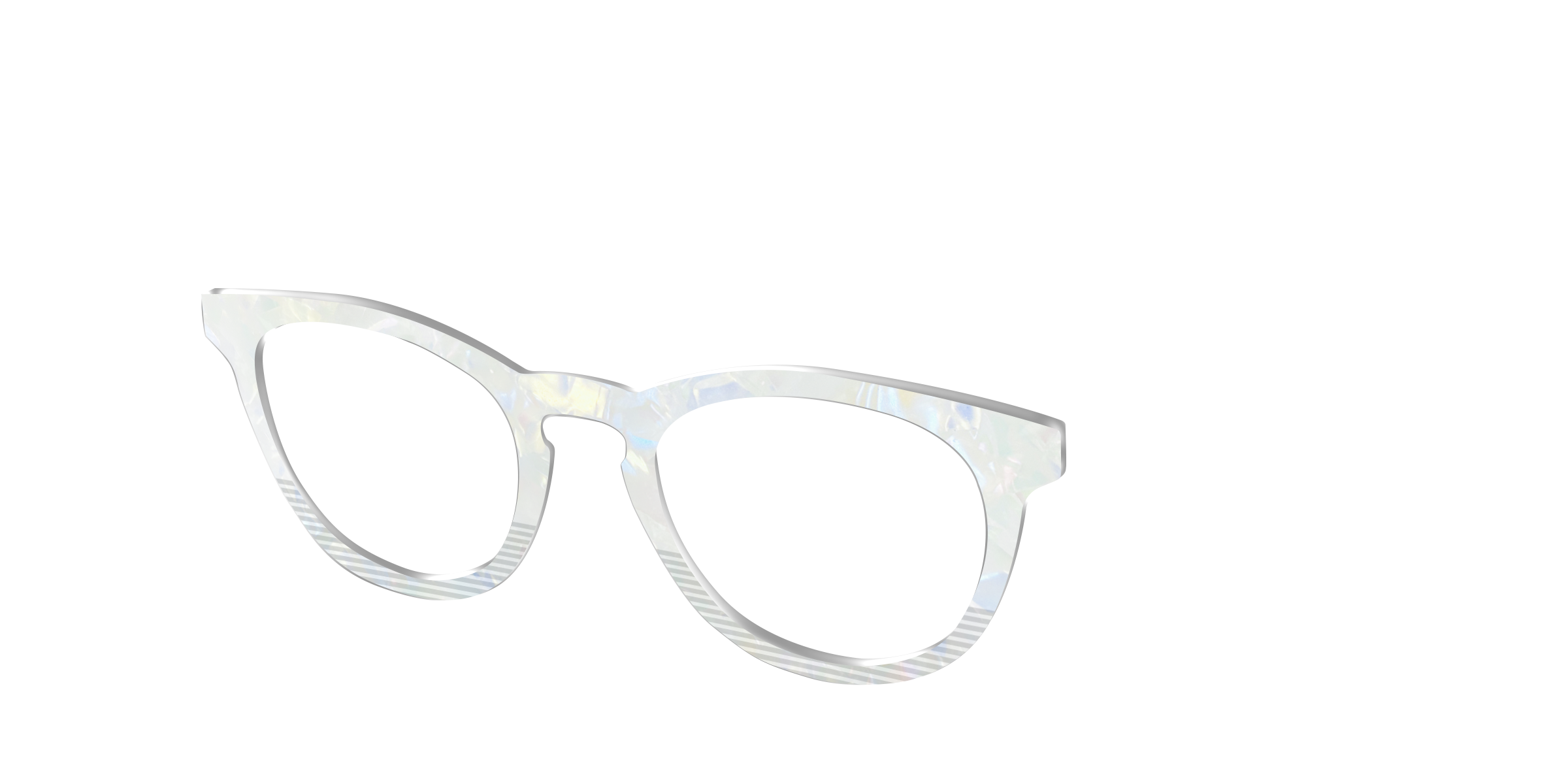 Pair Eyewear Design Tops Pearlescent Stripe Split top per occhiali