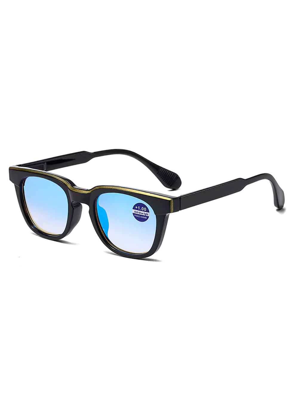 Ouyuan 3020369 occhiali lettura wayfarer luce blu nero