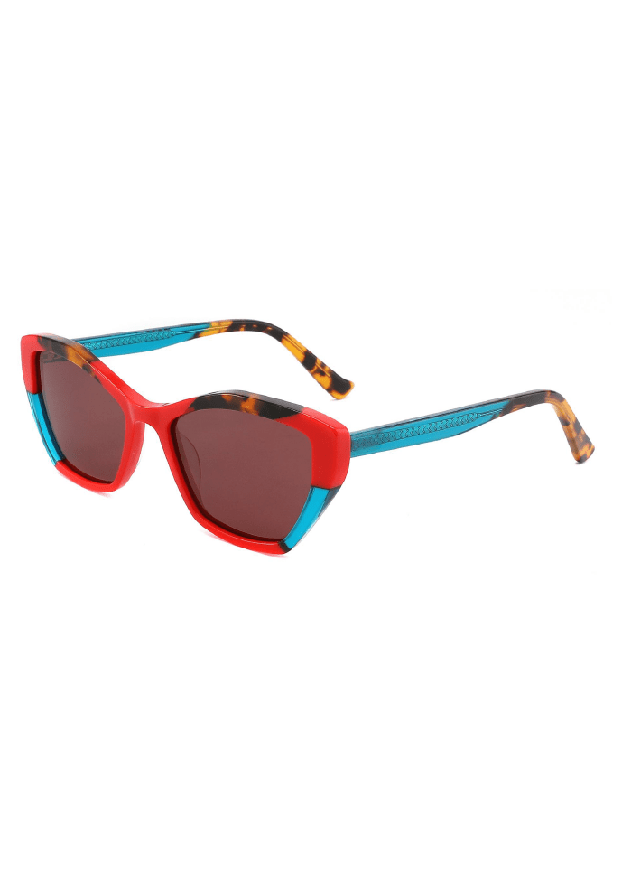 Ouyuan Eyewear AS00004 Occhiali da Sole Cat-Eye Colorati Donna