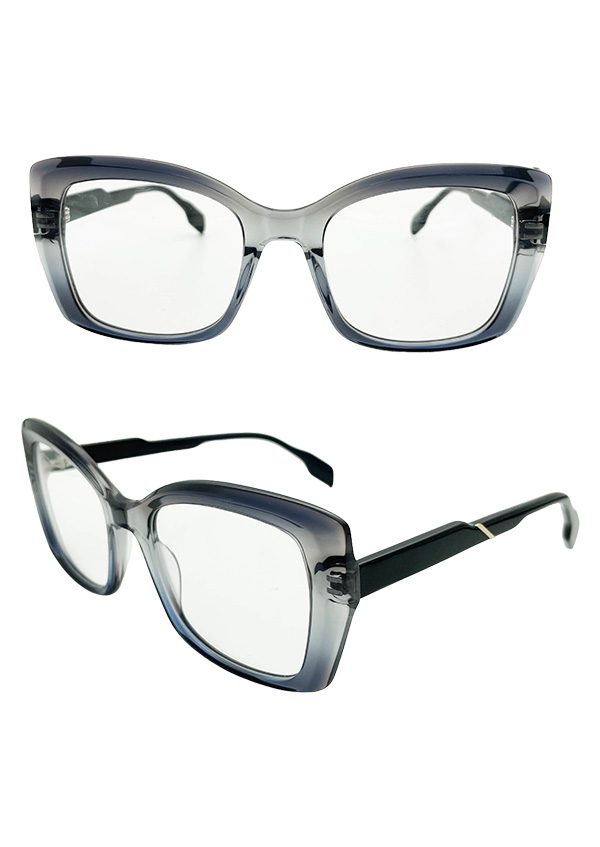 Ouyuan NOA24167 occhiali da vista farfalla acetato blu