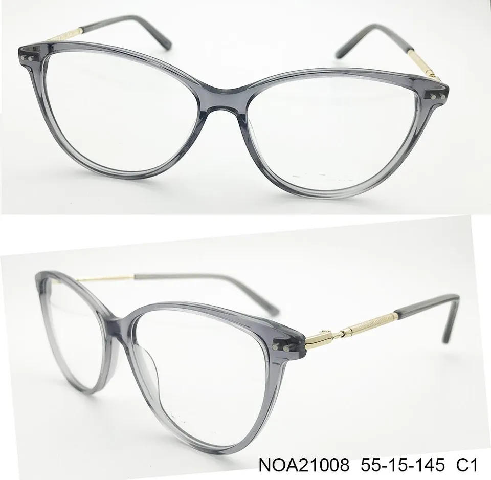 Ouyuan Glasses Frames NOA21008 C1 montatura grigio trasparente acetato