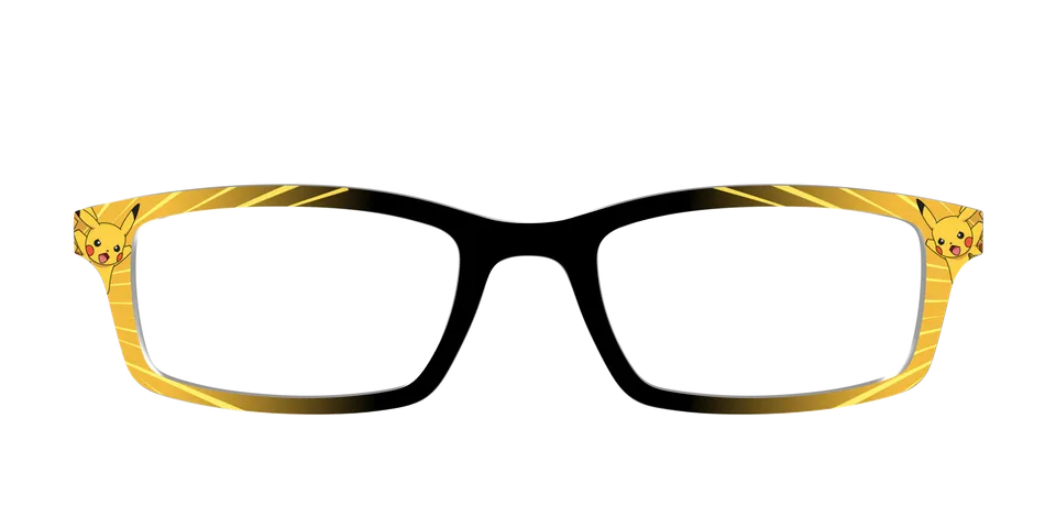 Pair Eyewear Collabs Pikachu Power top frame Cedro giallo