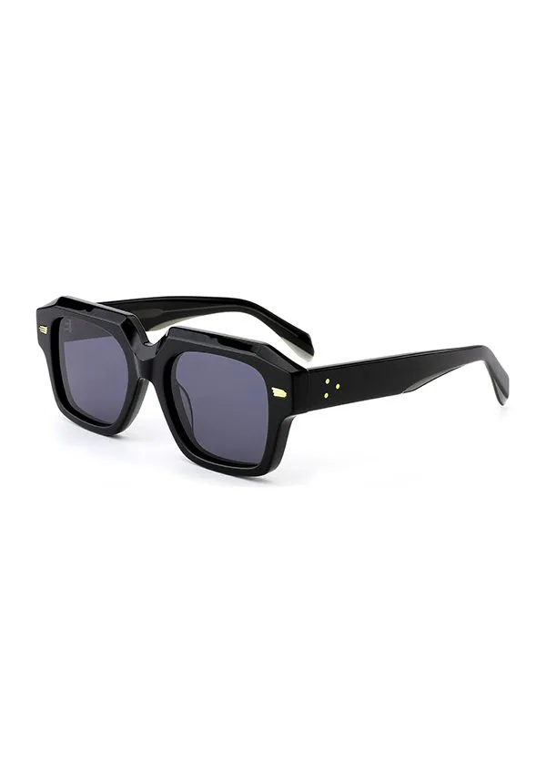 Ouyuan OYMB1487S Occhiali da Sole Nero Oro Quadrati