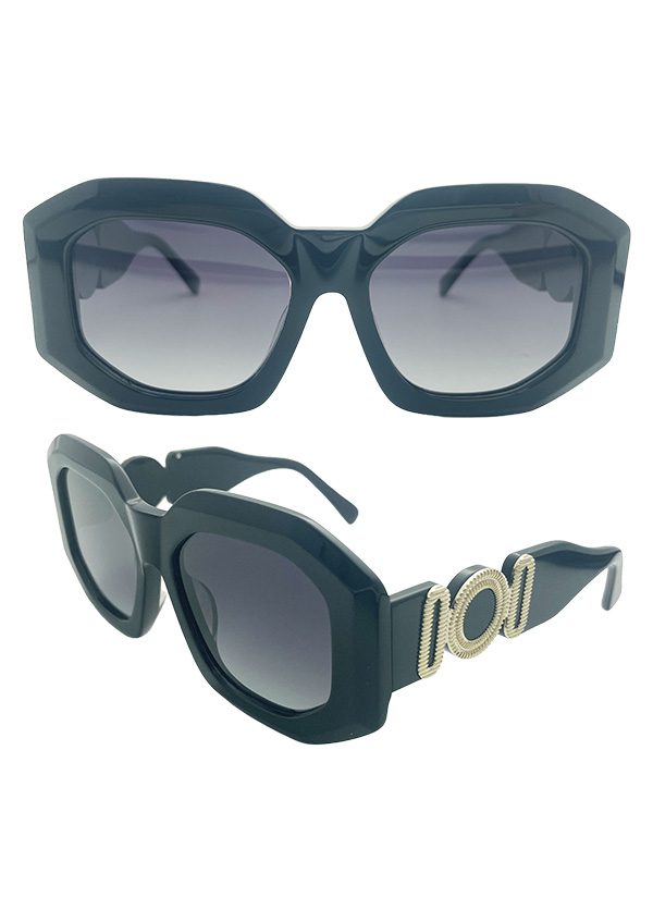 Ouyuan NSA24112 occhiali da sole donna acetato spesso nero