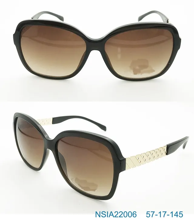 Ouyuan NSIA22006 Occhiali Sole Donna Neri 57 Acetato