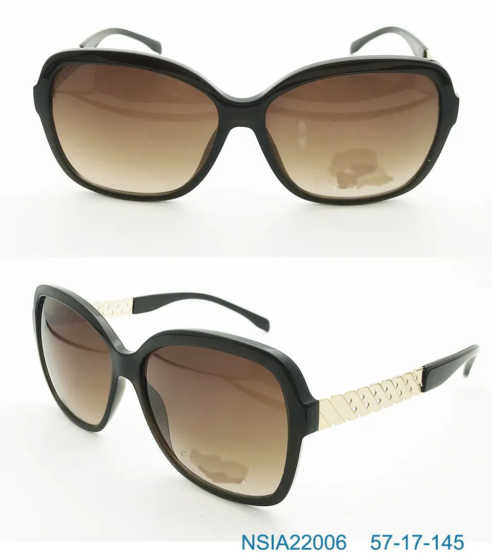 Ouyuan NSIA22006 Occhiali Sole Donna Neri 57 Acetato