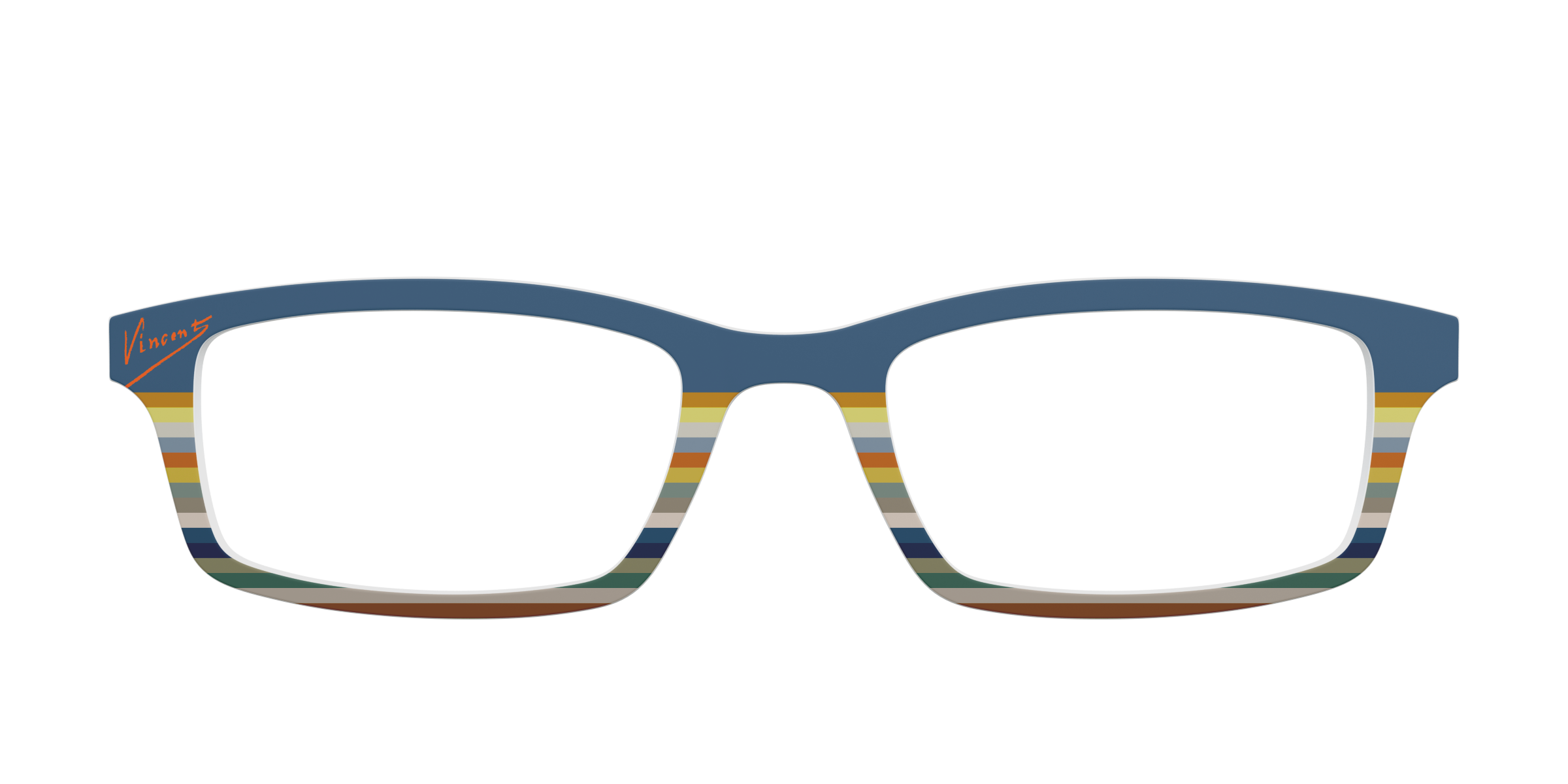 Pair Eyewear Collabs Vincent Stripes top magnetico blu