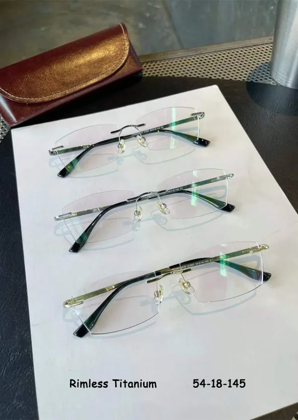 Mayflower OYZ1857 montatura occhiali rimless titanio oro