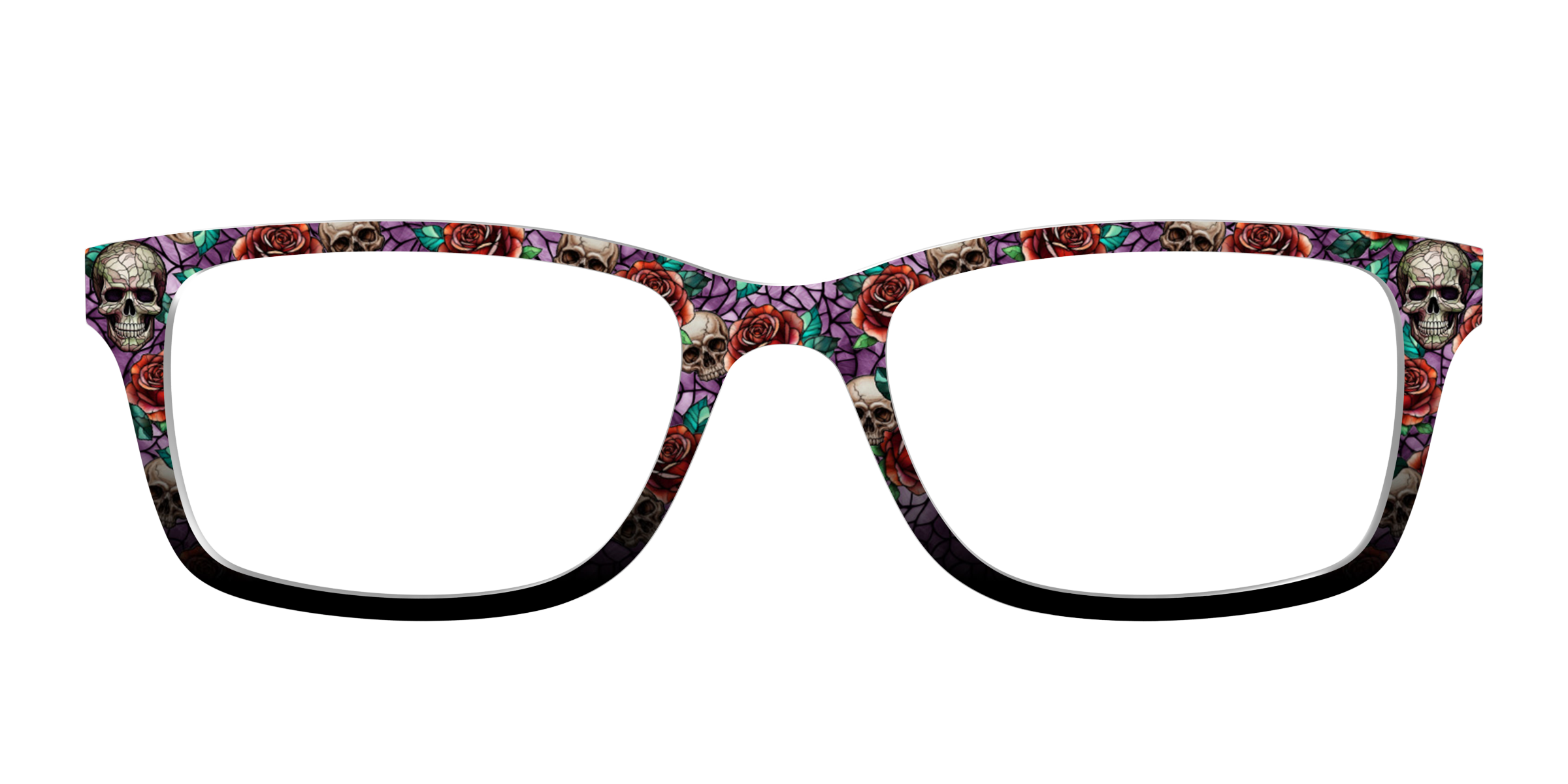 Pair Eyewear Skull Thorn Stained Glass cover occhiali nera