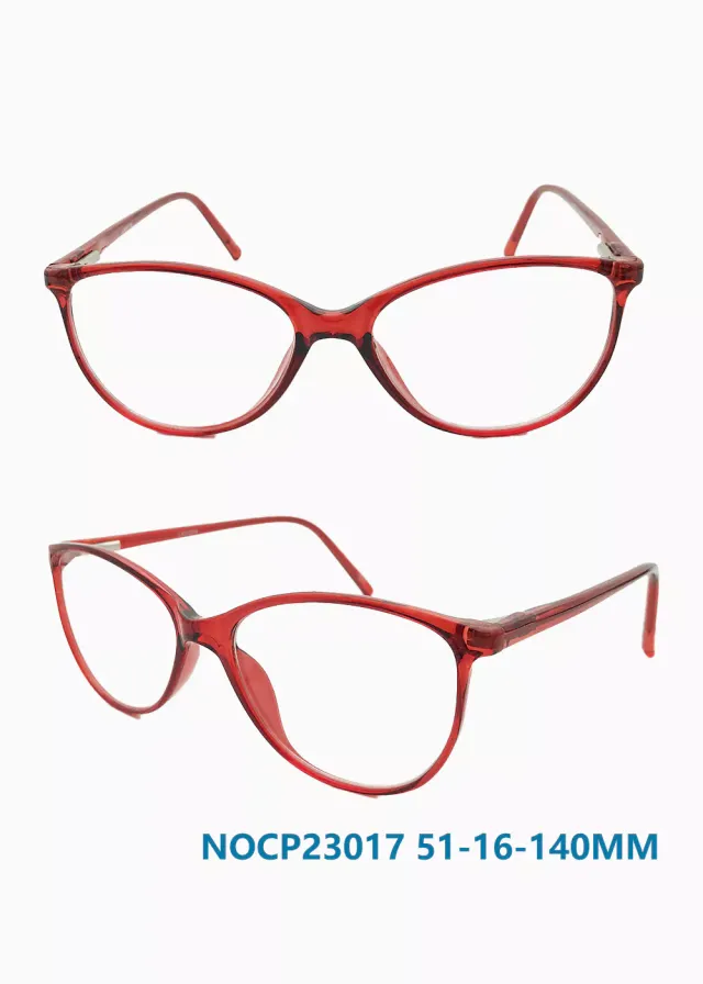 Ouyuan NOCP23017 montatura occhiali ovale rosso mattone trasparente