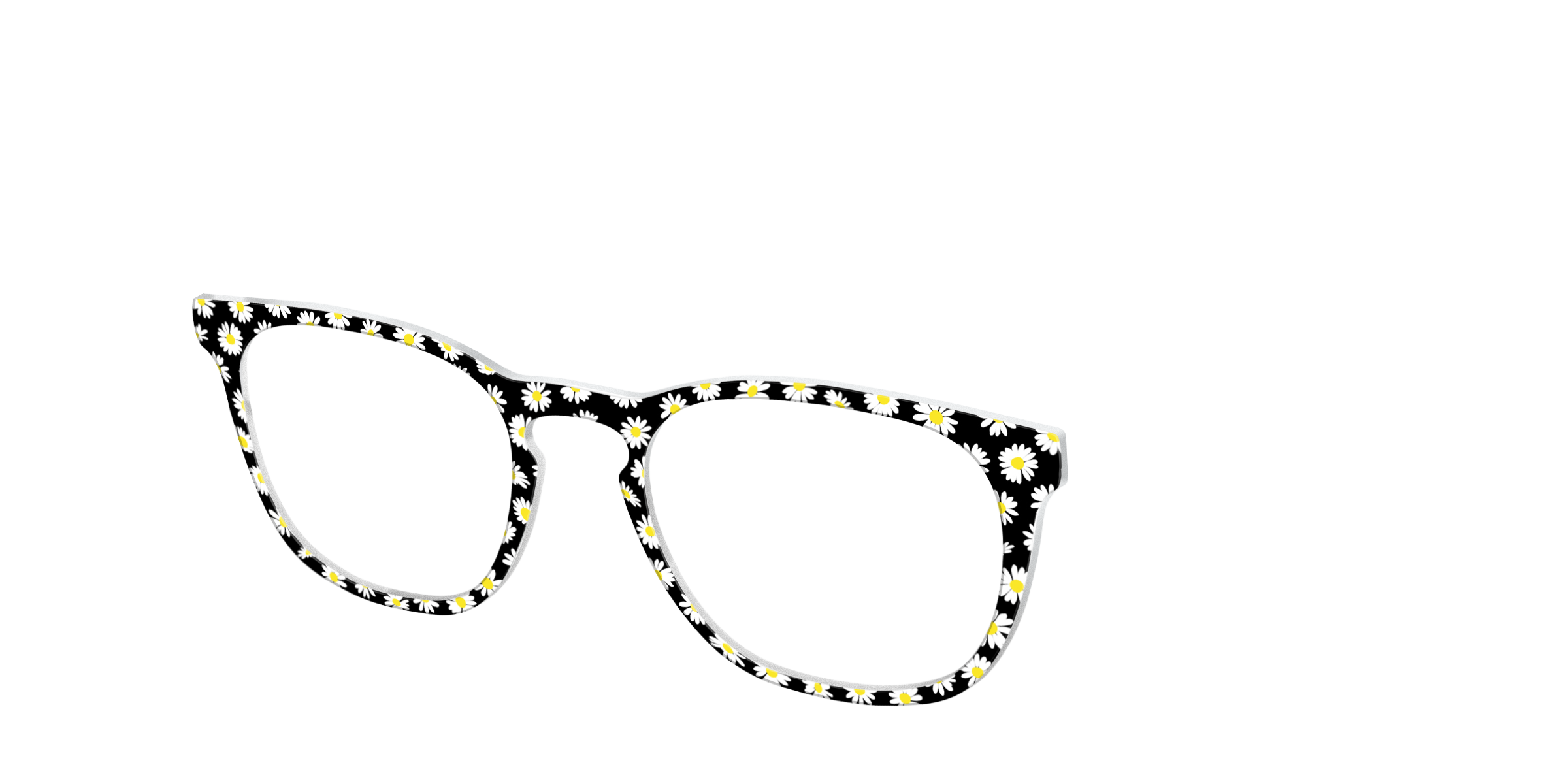 Pair Eyewear Solid Tops The Black Daisy top occhiali nero fiori