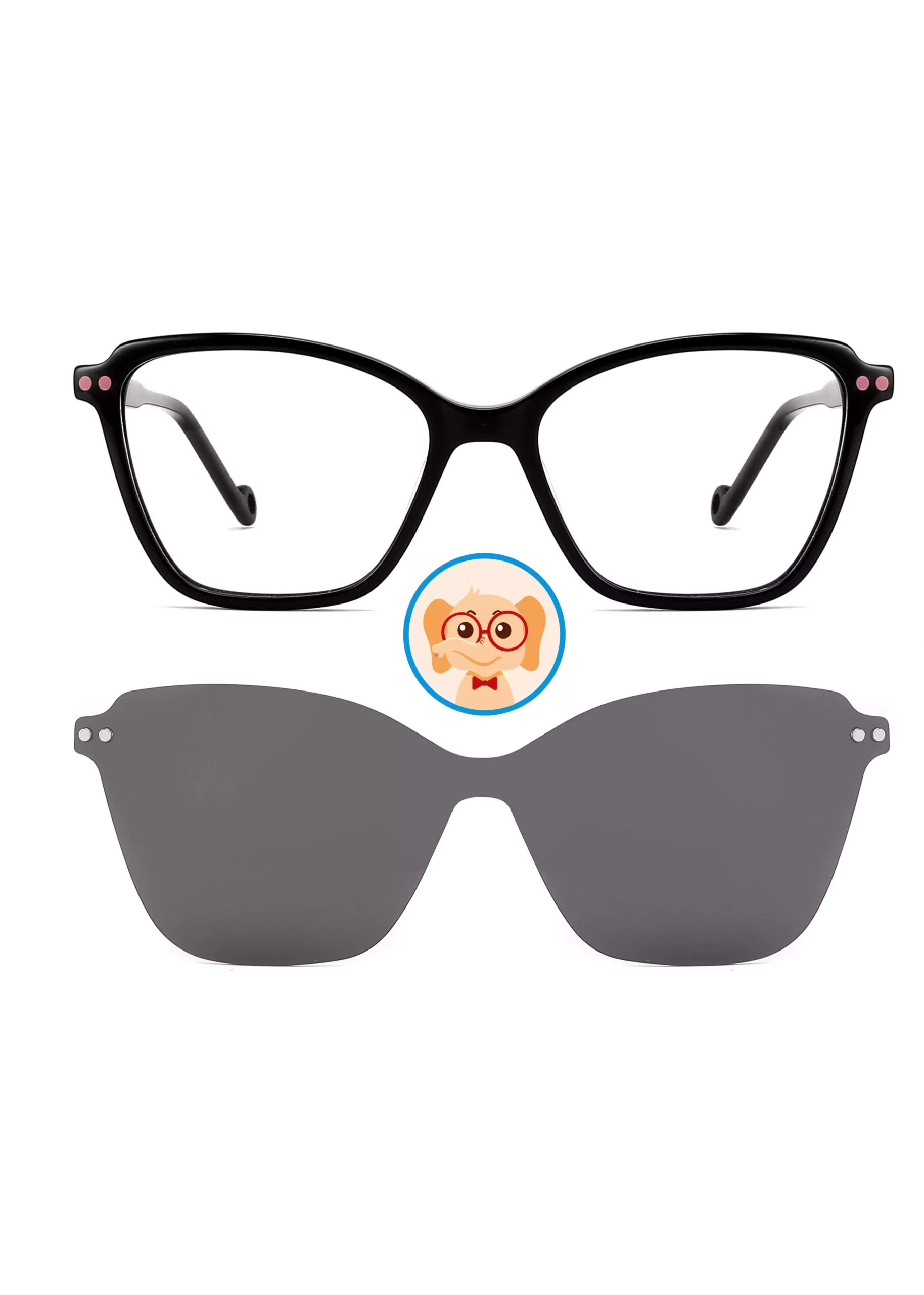Ouyuan Clip Ons TAK9032 occhiali clip-on bimba quadrati UV