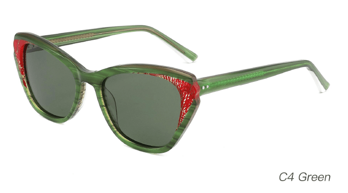 Ouyuan Sunglasses AS00006 occhiali sole cat eye multicolore donna