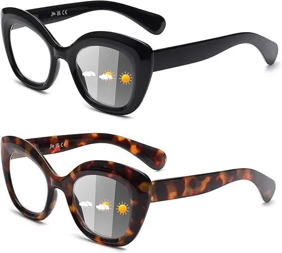 JM Occhiali da Lettura Blocco Luce Blu +2.5 Cat-Eye 2 Pezzi