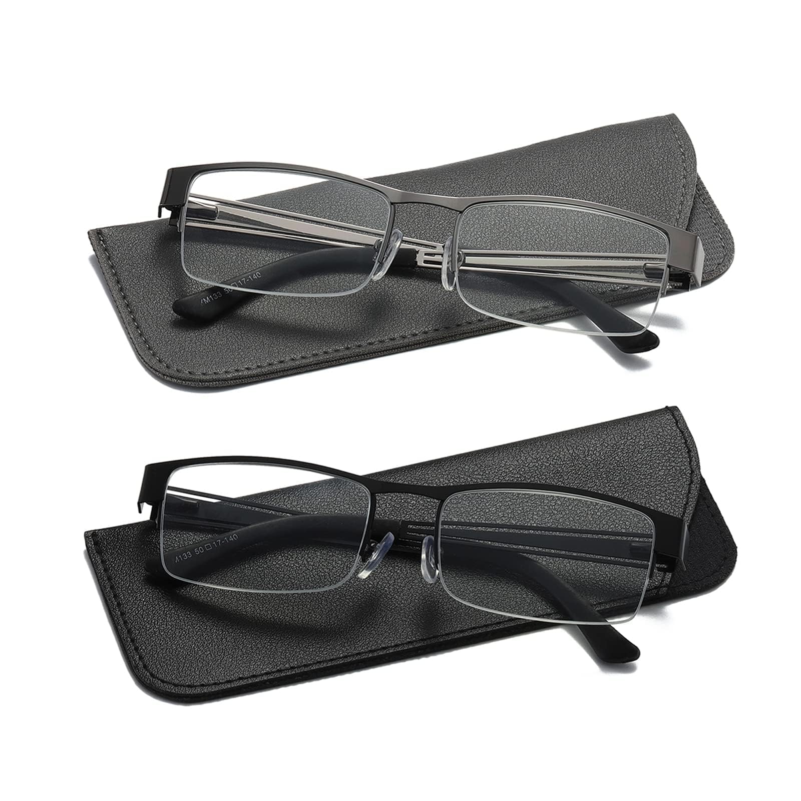 Hubeye Half Moon Occhiali Lettura 1,0 Nero/Grigio 2 Paia Anti Blu