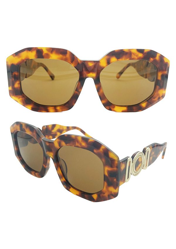 Ouyuan NSA24112 occhiali da sole donna acetato spesso nero