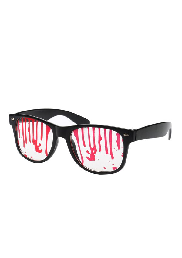 Ouyuan HA0004 occhiali halloween vampiro sangue nero rosso