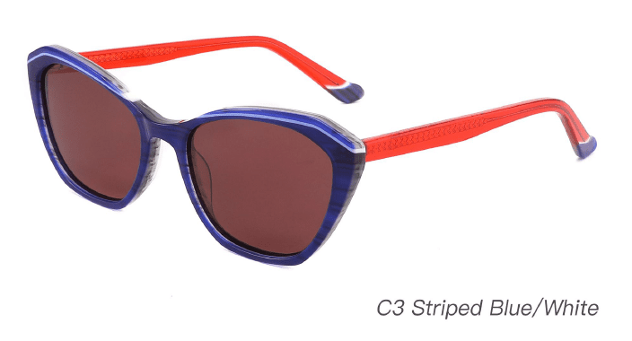 Ouyuan AS00003 occhiali da sole donna cat-eye colorati acetato