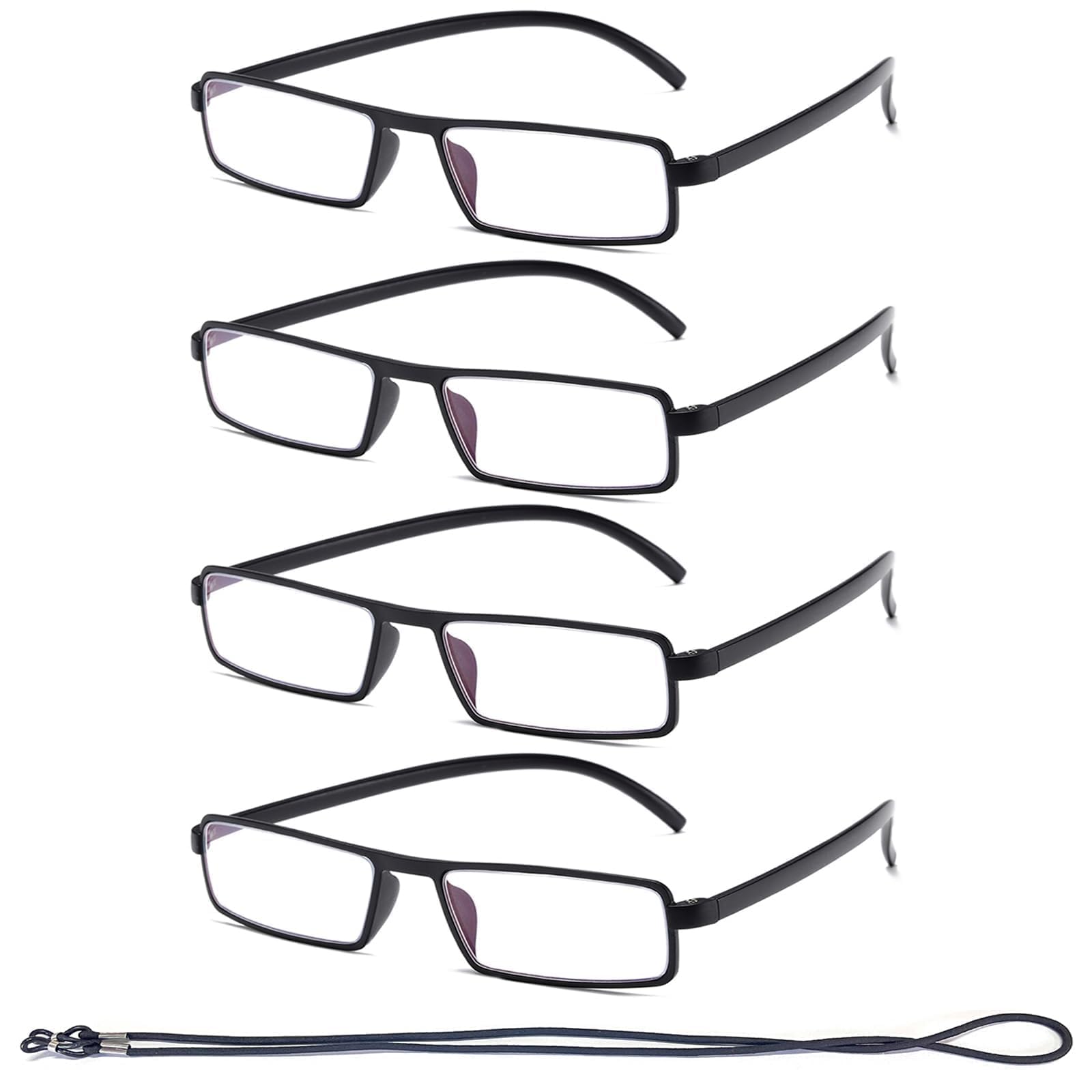 Hubeye TR90 Sports Occhiali Lettura 1,5 Neri 4 Paia Anti Luce Blu