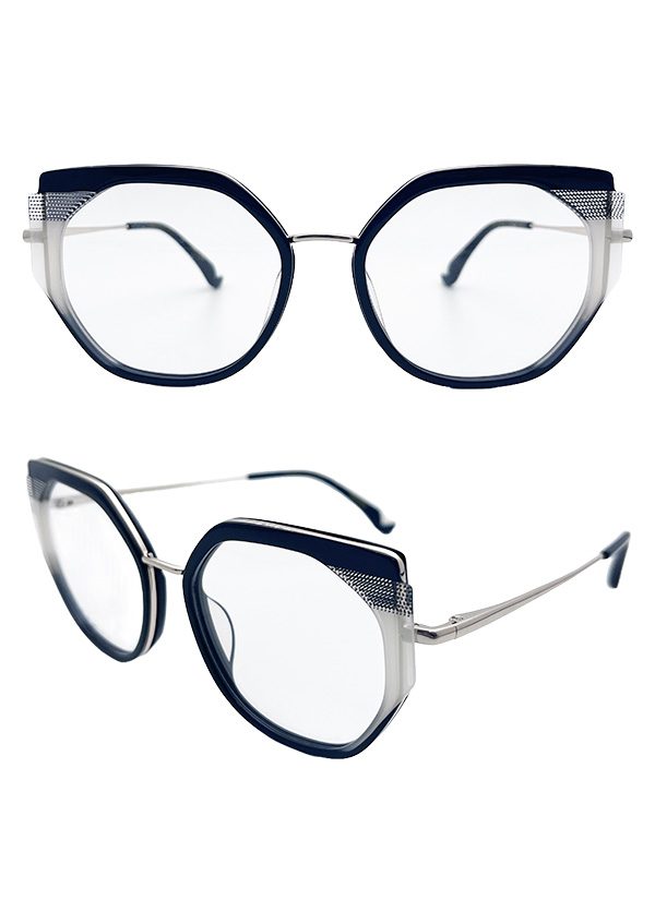 Ouyuan NOM24034 occhiali da sole metallo cat-eye retro 53-17-140