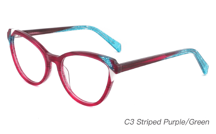 Ouyuan NOA23002 montatura occhiali cat eye acetato colorata