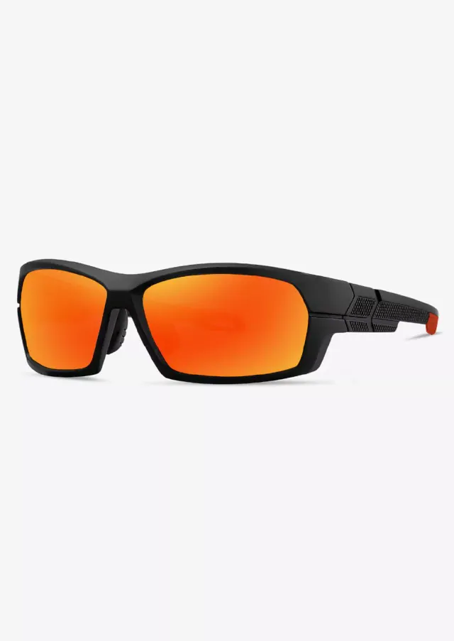 Ouyuan 2618202 occhiali sole sportivi curvi nero grigio uomo