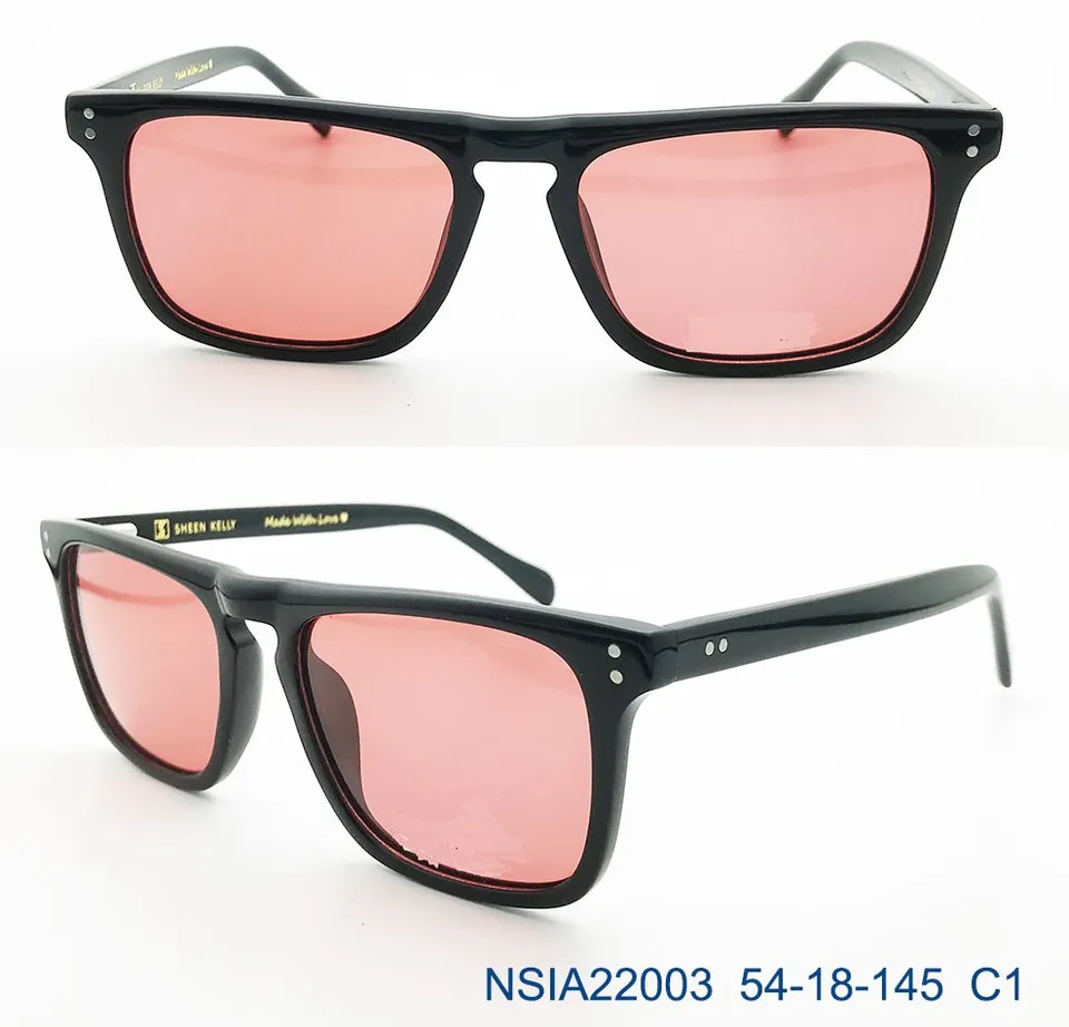 Ouyuan NSIA22003C1 occhiali da sole neri rosa