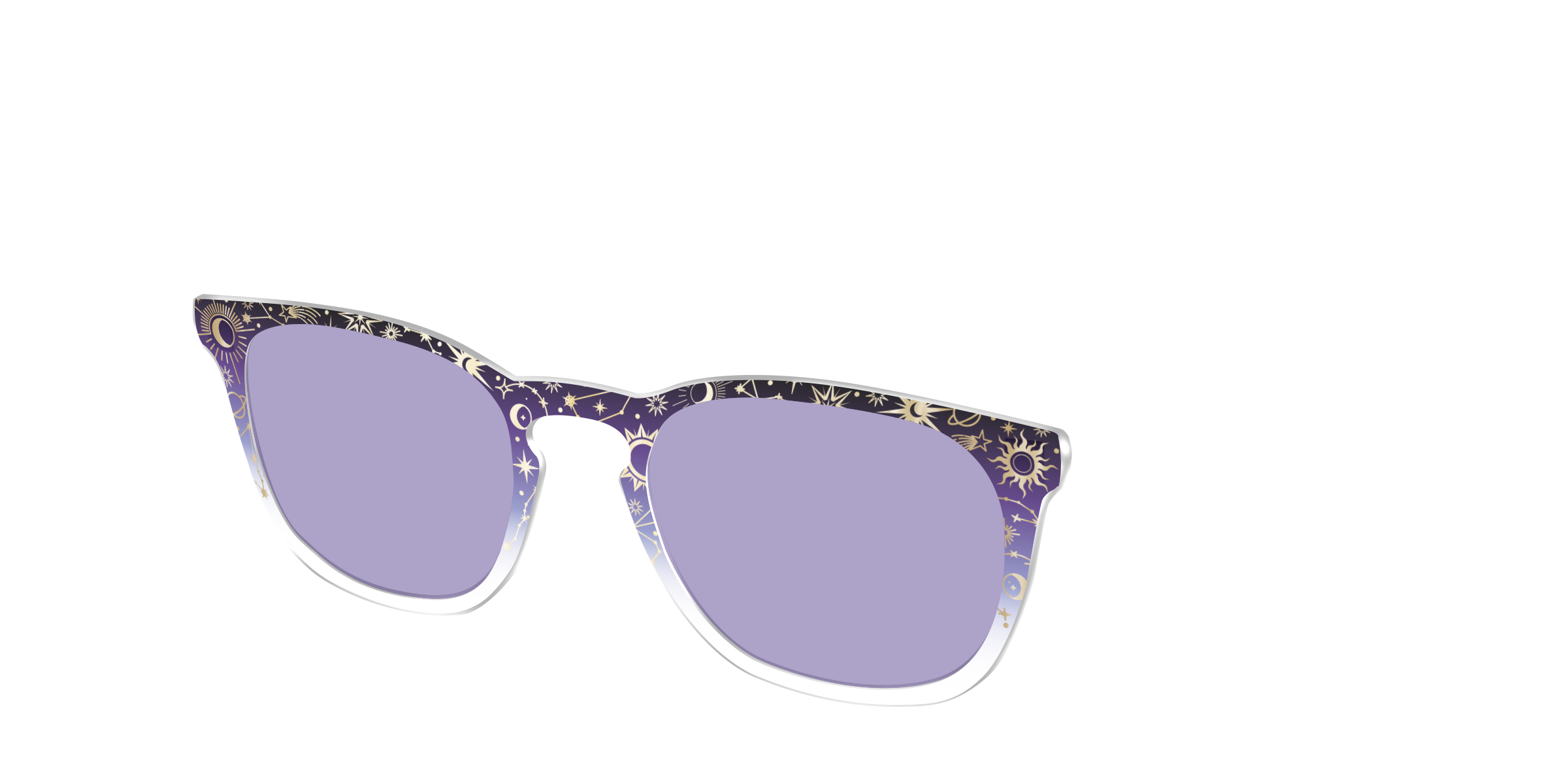 Pair Eyewear Design Tops Mythical Foil Charms cover occhiali viola