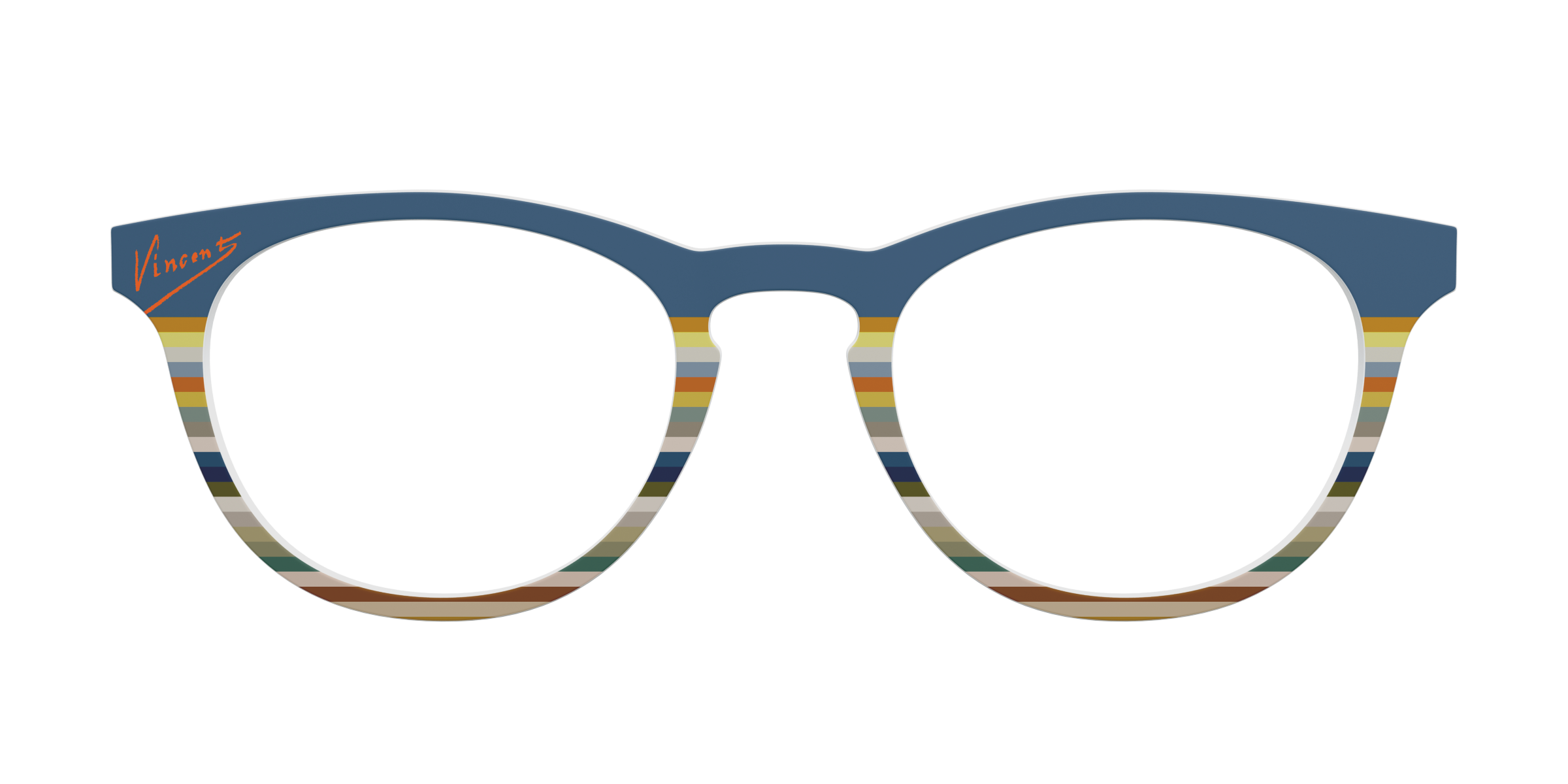 Pair Eyewear Collabs Vincent Stripes top magnetico blu