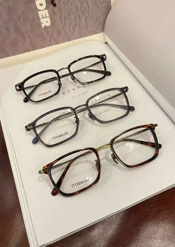Ouyuan OYZ1610-9 Montatura Occhiali Vista Nero Titanio