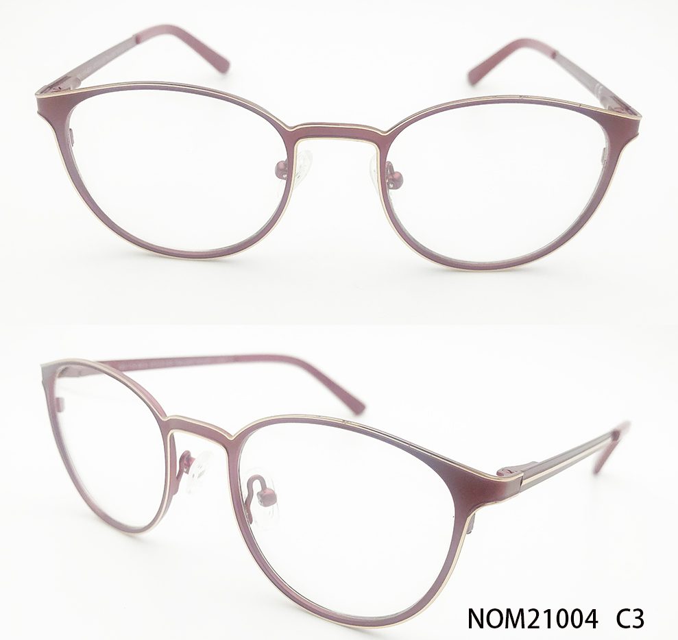 Ouyuan Glasses Frames NOM21004 montatura occhiali acciaio marrone oro