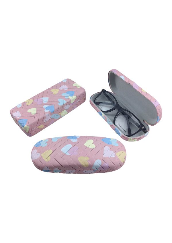 Ouyuan Eyewear GC0028 custodia occhiali rosa cuori PU rigida
