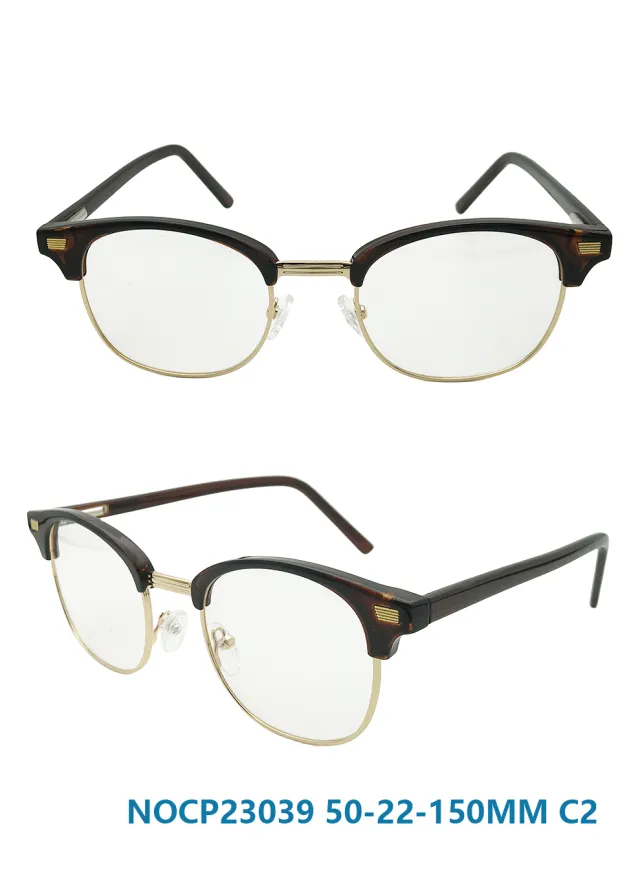 Ouyuan NOCP23039 C2 occhiali da vista browline marrone