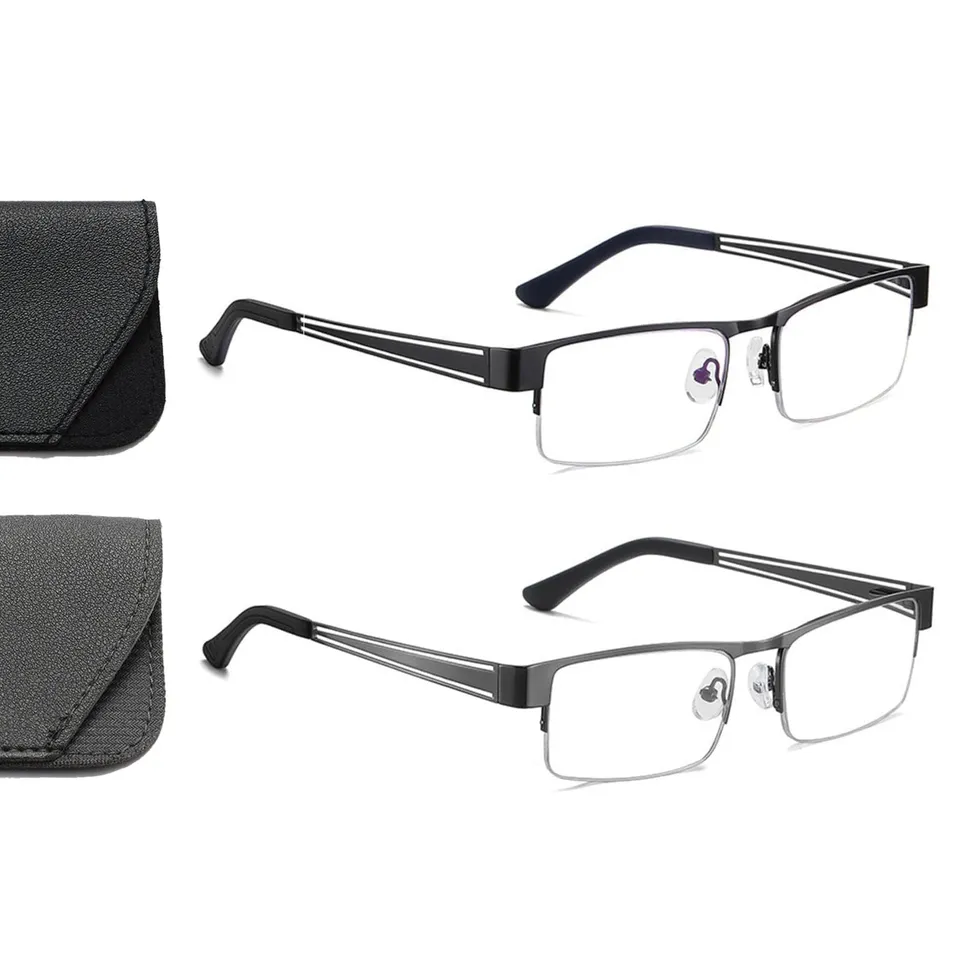 Hubeye Half Moon Occhiali Lettura 1,0 Nero/Grigio 2 Paia Anti Blu