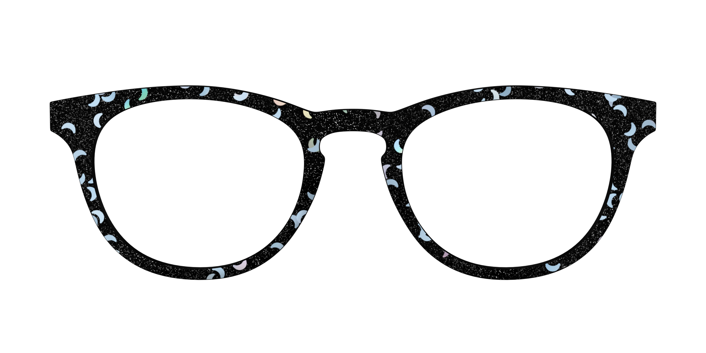 Pair Eyewear Design Tops Black Crescent Glitter top 400