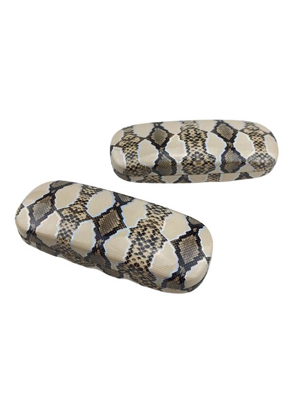 Ouyuan GC0033 custodia occhiali pitonata 154x65x34