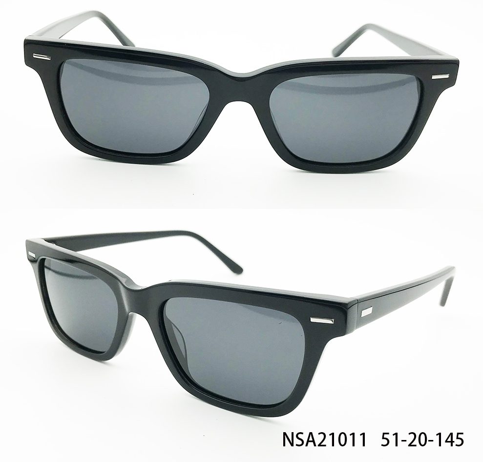 Ouyuan Sunglasses NSA21011 occhiali da sole nero acetato