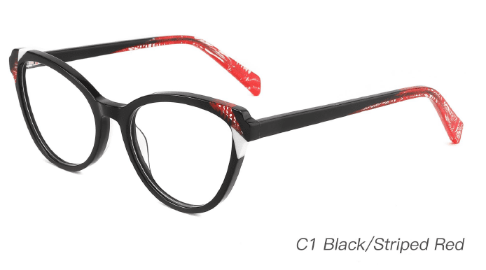 Ouyuan NOA23002 montatura occhiali cat eye acetato colorata