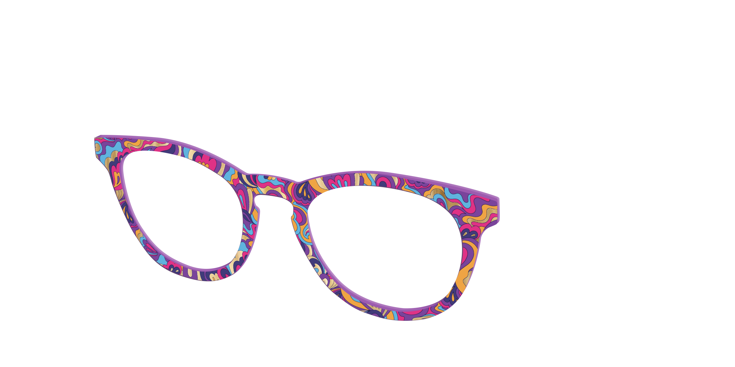 Pair Eyewear Design Tops The Flower Power Paisley Gold Foil top occhiali