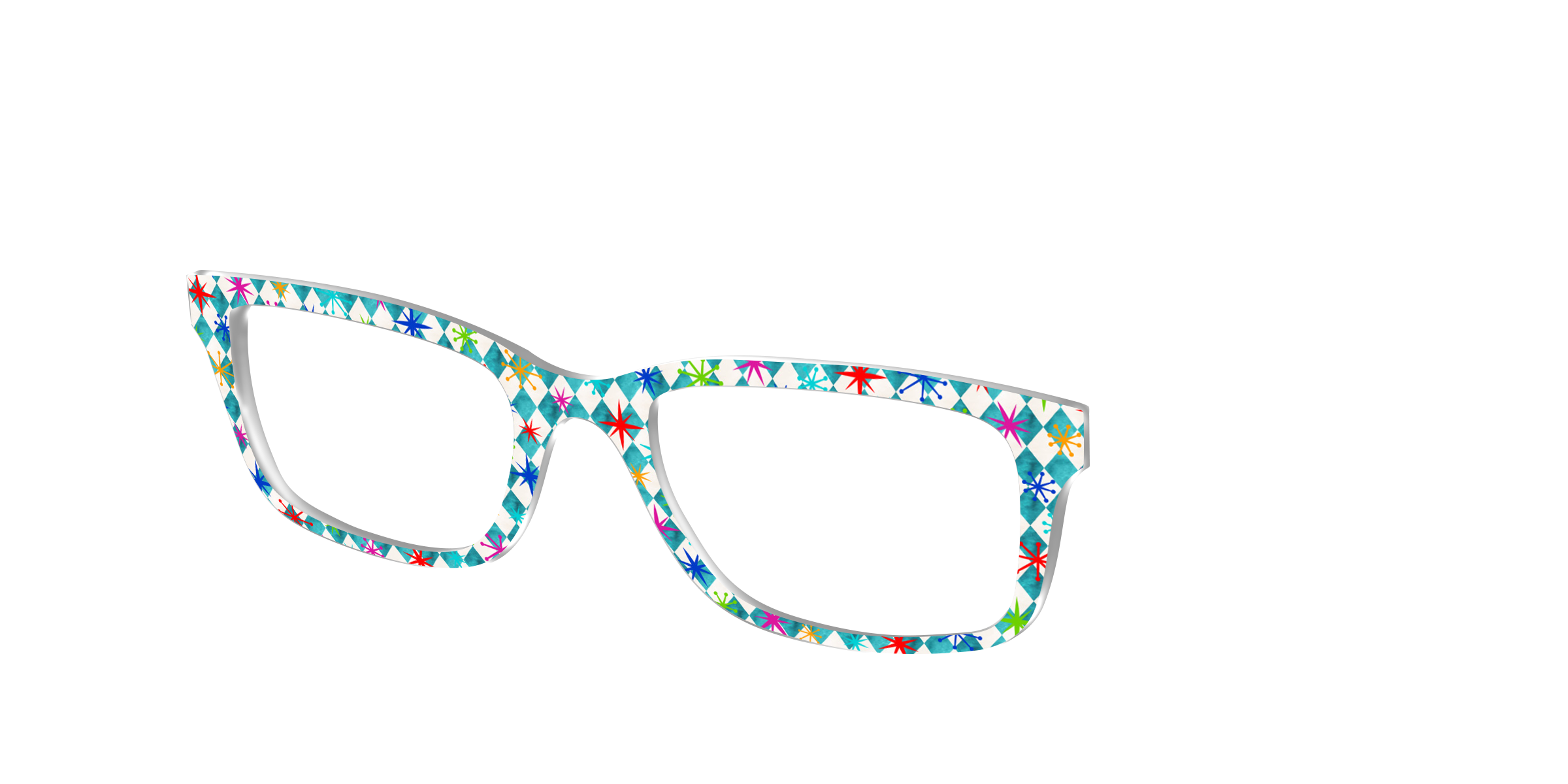 Pair Eyewear Design Tops Starburst Diamonds top per occhiali nero
